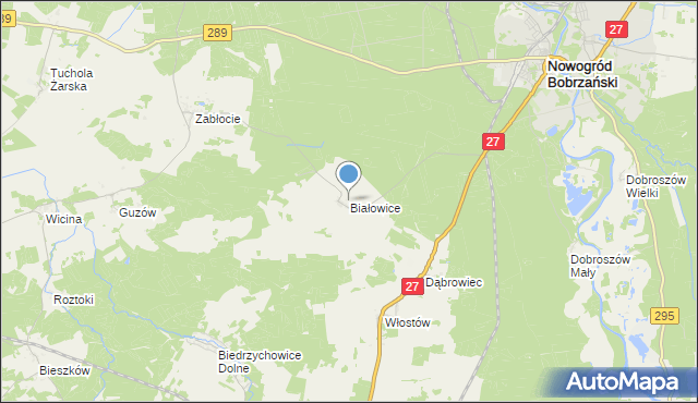 mapa Białowice, Białowice na mapie Targeo